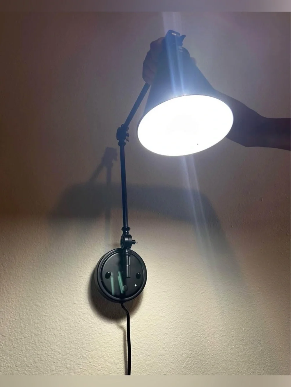 Vintage Adjustable Swing Arm Wall Lamp – Foldable Black Wall Light